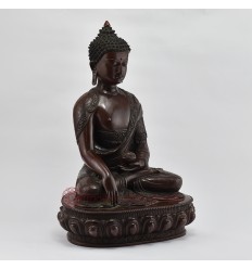 Hand Made  Copper Alloy in Oxidation Finish 15" Shakyamuni Buddha Statue