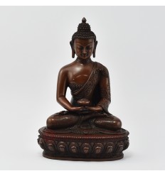 Hand Made Copper Alloy in Oxidation Finish 8.5" Amitabha Buddha / Opame Statue