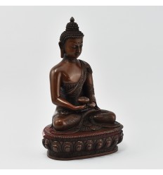 Hand Made Copper Alloy in Oxidation Finish 8.5" Amitabha Buddha / Opame Statue