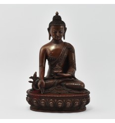 Hand Made Copper Alloy in Oxidation Finish 8.5" Medicine Buddha / Menlha Statue