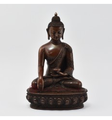 Hand Made Copper Alloy in Oxidation Finish 8.5" Shakyamuni Buddha / Tomba Statue