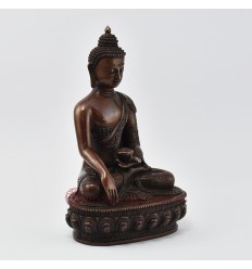 Hand Made Copper Alloy in Oxidation Finish 8.5" Shakyamuni Buddha / Tomba Statue