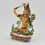 Hand Painted Copper Alloy with 24 Karat Gold Gilded 8.5" Manjushri Jambiyang Statue