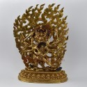 Hnad Made  Copper Alloy with Gold Gilded and Hand Painted Face 15.5" Hayagriva Statue