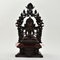 Hand Made Copper Alloy in Oxidation Finish 17" Aparamita on Throne Sculpture Statue