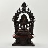 Hand Made Copper Alloy in Oxidation Finish 17" Aparamita on Throne Sculpture Statue