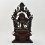 Hand Made Copper Alloy in Oxidation Finish17" Manjushri on Throne Sculpture Statue