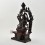 Hand Made Copper Alloy in Oxidation Finish17" Manjushri on Throne Sculpture Statue