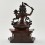 Hand Made Copper Alloy in Oxidation Finish17" Manjushri on Throne Sculpture Statue