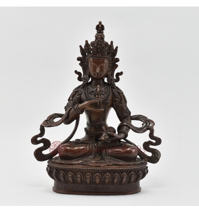 Hand Made Copper Alloy in Oxidation Finish 9" Vajrasattva / Dorjesempa Statue