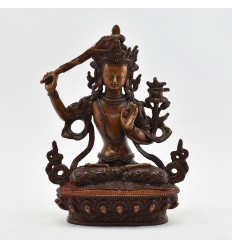 Hand Made Copper Alloy in Oxidation Finish 9" Manjushri / Jambiyang Statue