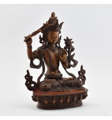 Hand Made Copper Alloy in Oxidation Finish 9" Manjushri / Jambiyang Statue