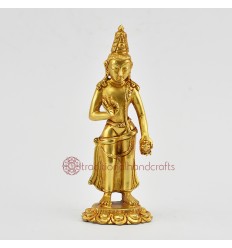Machine Made Gold Plated Copper Alloy 6" Bodhisattva Maitreya - The Future Buddha Statue