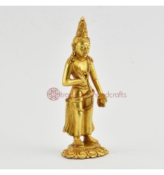 Machine Made Gold Plated Copper Alloy 6" Bodhisattva Maitreya - The Future Buddha Statue