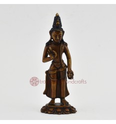 Machine Made Oxidized Copper Alloy 6" Bodhisattva Maitreya - The Future Buddha Statue