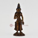 Machine Made Oxidized Copper Alloy 6" Bodhisattva Maitreya - The Future Buddha Statue