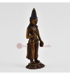 Machine Made Oxidized Copper Alloy 6" Bodhisattva Maitreya - The Future Buddha Statue