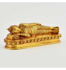 Machine Made Gold Plated Copper Alloy 6.25" Nirvana Buddha Statue