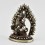 Machine Made  Silver Plated Oxidized Copper Alloy5.25" Simha Ganesha Statue