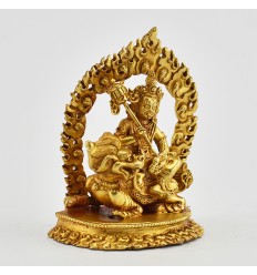 Machine Made  Gold Plated Copper Alloy 3.5" Vaisravana Statue