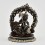 Machine Made  Silver Plated Oxidized Copper Alloy3.5" Vaisravana Statue