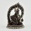 Machine Made  Silver Plated Oxidized Copper Alloy3.5" Vaisravana Statue