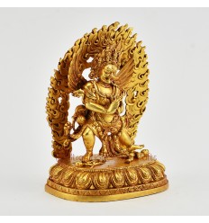 Machine Made  Gold Plated Copper Alloy 4.5" Vajrakilaya Statue