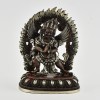 Machine Made Oxidized Copper Alloy and Silver Plated 4.5" Vajrakilaya Statue