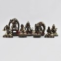 Machine Made Silver Plated Copper Alloy in Oxidation Finish 4.5" Eight Manifestations of Padmasambhava Statues Set