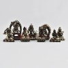 Machine Made Silver Plated Copper Alloy in Oxidation Finish 4.5" Eight Manifestations of Padmasambhava Statues Set
