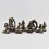 Machine Made Silver Plated Copper Alloy in Oxidation Finish 4.5" Eight Manifestations of Padmasambhava Statues Set
