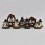 Machine Made Silver Plated Copper Alloy in Oxidation Finish 4.5" Eight Manifestations of Padmasambhava Statues Set