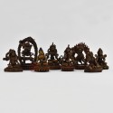 Machine Made Copper Alloy in Oxidation Finish 4.5" Eight Manifestations of Padmasambhava Statues Set