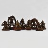 Machine Made Copper Alloy in Oxidation Finish 4.5" Eight Manifestations of Padmasambhava Statues Set