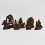 Machine Made Copper Alloy in Oxidation Finish 4.5" Eight Manifestations of Padmasambhava Statues Set