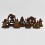 Machine Made Copper Alloy in Oxidation Finish 4.5" Eight Manifestations of Padmasambhava Statues Set