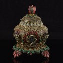 Gold Plated Copper Alloy Decorated 9.5" Chakrasamvara Statue Gulpa - Rice Bowl