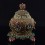 Gold Plated Copper Alloy Decorated 9.5" Chakrasamvara Statue Gulpa - Rice Bowl
