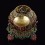 Gold Plated Copper Alloy Decorated 9.5" Chakrasamvara Statue Gulpa - Rice Bowl