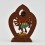  Hand-Painted Lost Wax Method Copper Alloy 7" 12 Armed Dancing Ganesha Statue