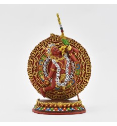 Hand Painted Lost Wax Method , Copper Alloy 5.25" Akash Yogini Statue