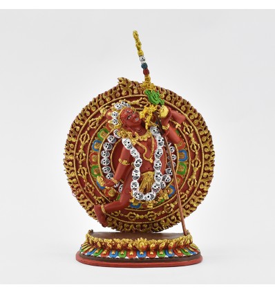 Hand Painted Lost Wax Method , Copper Alloy 5.25" Akash Yogini Statue