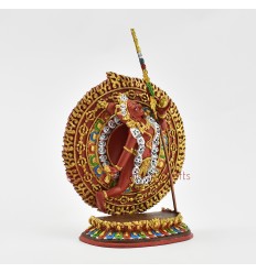 Hand Painted Lost Wax Method , Copper Alloy 5.25" Akash Yogini Statue