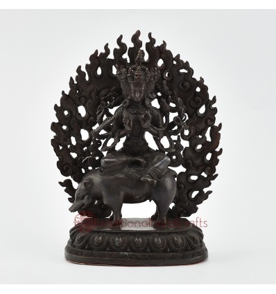 Machine Made Lost Wax Method, Copper Alloy in Oxidation Finish 5.5" Marichi Statue