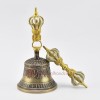 Five Metal Alloy Gold Plated Tibetan Dorje and Drilbu Set