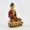 Machine Made, Hand Painted Copper Alloy with Gold Plated 2.5" Amitabh Buddha Statue