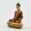 Machine Made, Hand Painted Copper Alloy with Gold Plated 2.5" Amitabh Buddha Statue