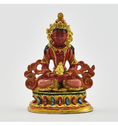 Machine Made, Hand Painted Copper Alloy with Gold Plated 2.25" Amitayus Buddha Statue