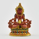 Machine Made, Hand Painted Copper Alloy with Gold Plated 2.25" Amitayus Buddha Statue