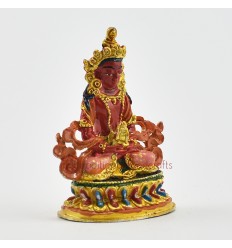 Machine Made, Hand Painted Copper Alloy with Gold Plated 2.25" Amitayus Buddha Statue